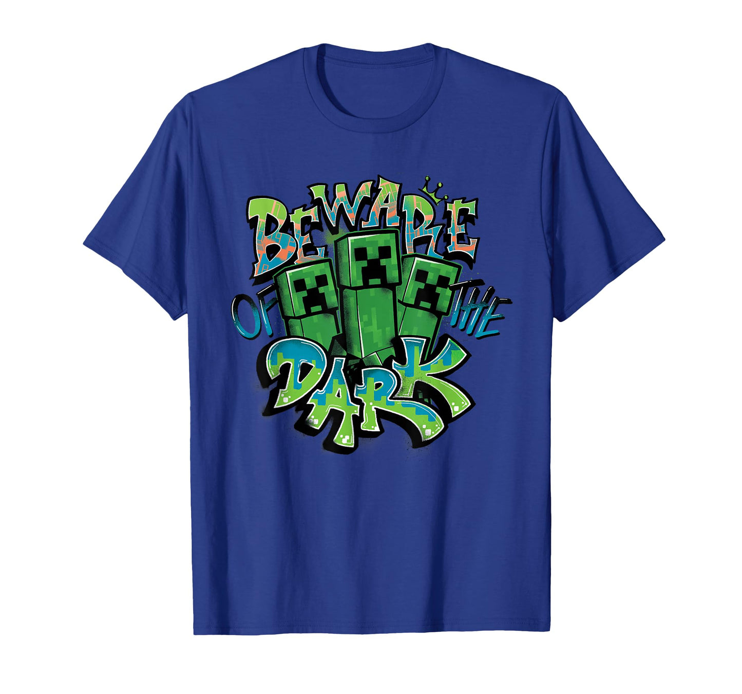 Minecraft Beware Of The Dark Creeper Graffiti Style T-Shirt