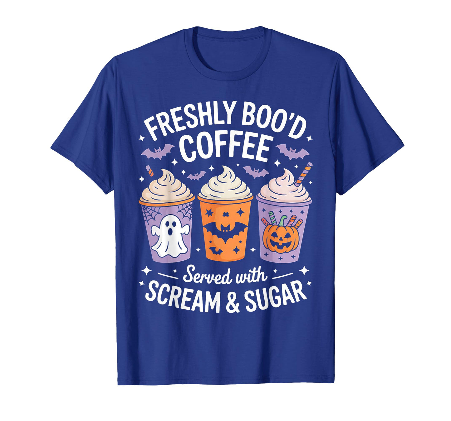 Retro Freshly Boo'd Coffee Lovers Ghost Halloween T-Shirt