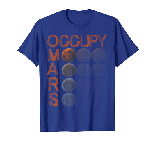 Occupy Mars Shirt Space Planet Science Vintage Astronomy T-Shirt