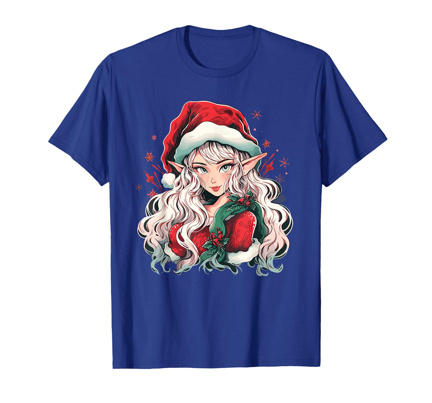 Christmas Elf Beautiful Anime Girl Cute Waifu Manga Graphic T-Shirt