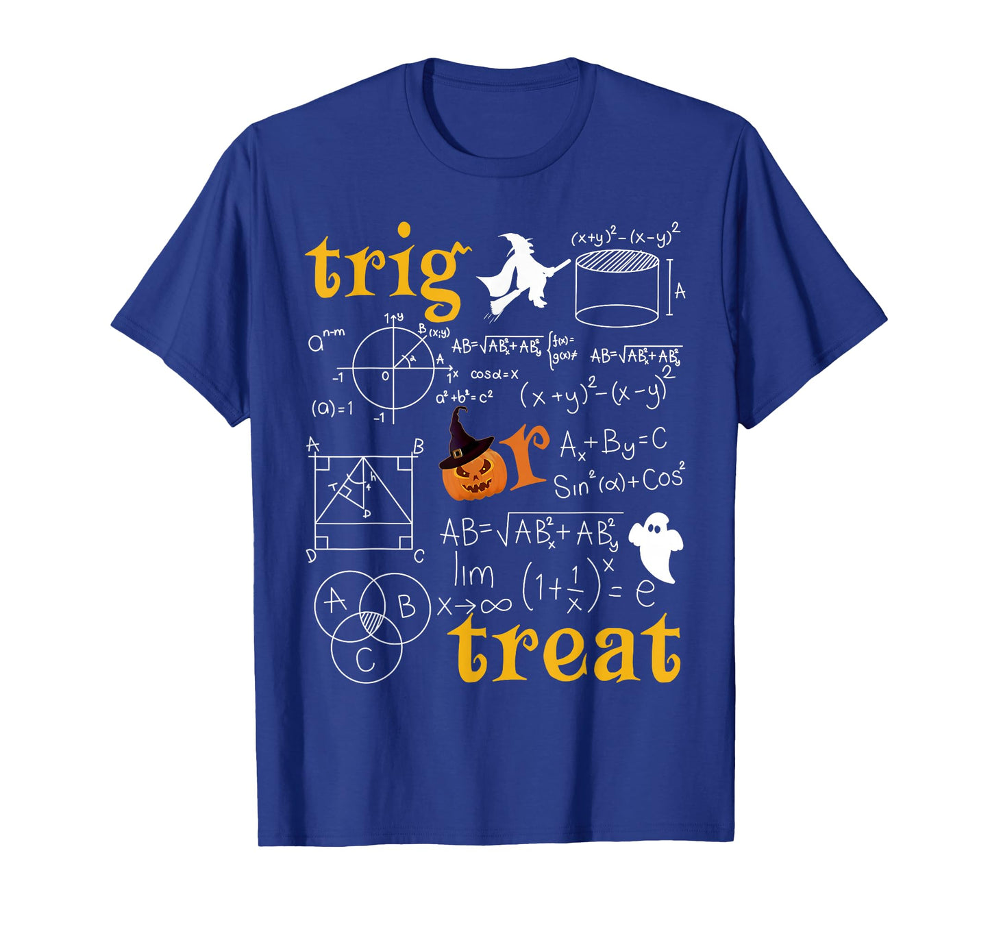 Trig Or Treat Pumpkin Witch Math Teacher Halloween Costume T-Shirt