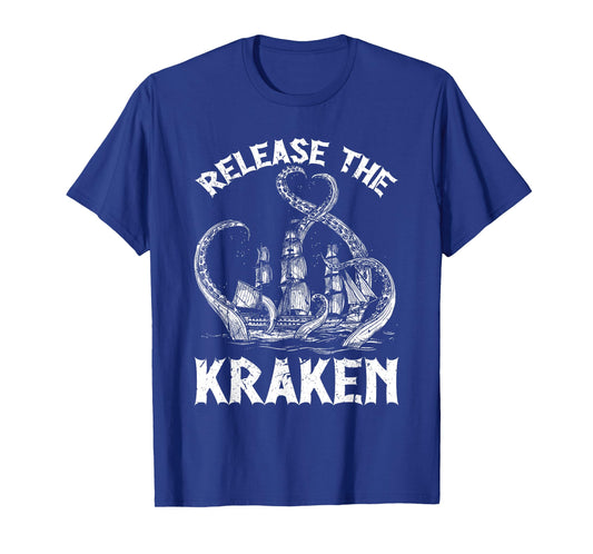 Funny Kraken Sea Monster Apparel Release The Kraken Octopus Sea Creature Unisex Adults & Kids T-Shirt Black Small