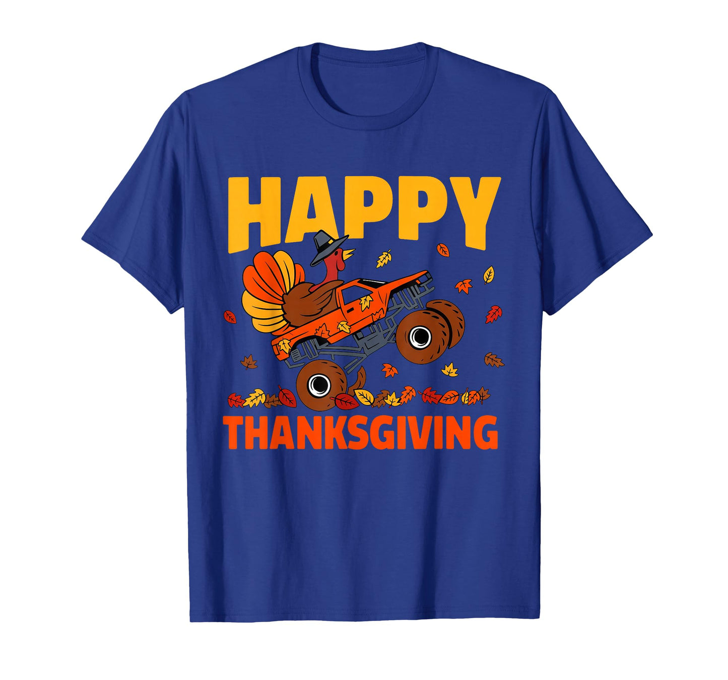 Funny Thanksgiving Monster Truck Turkey Ride Fall Holiday T-Shirt