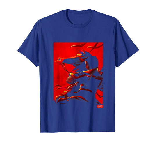 Disney Mulan and Khan Red Poster Graphic T-Shirt T-Shirt