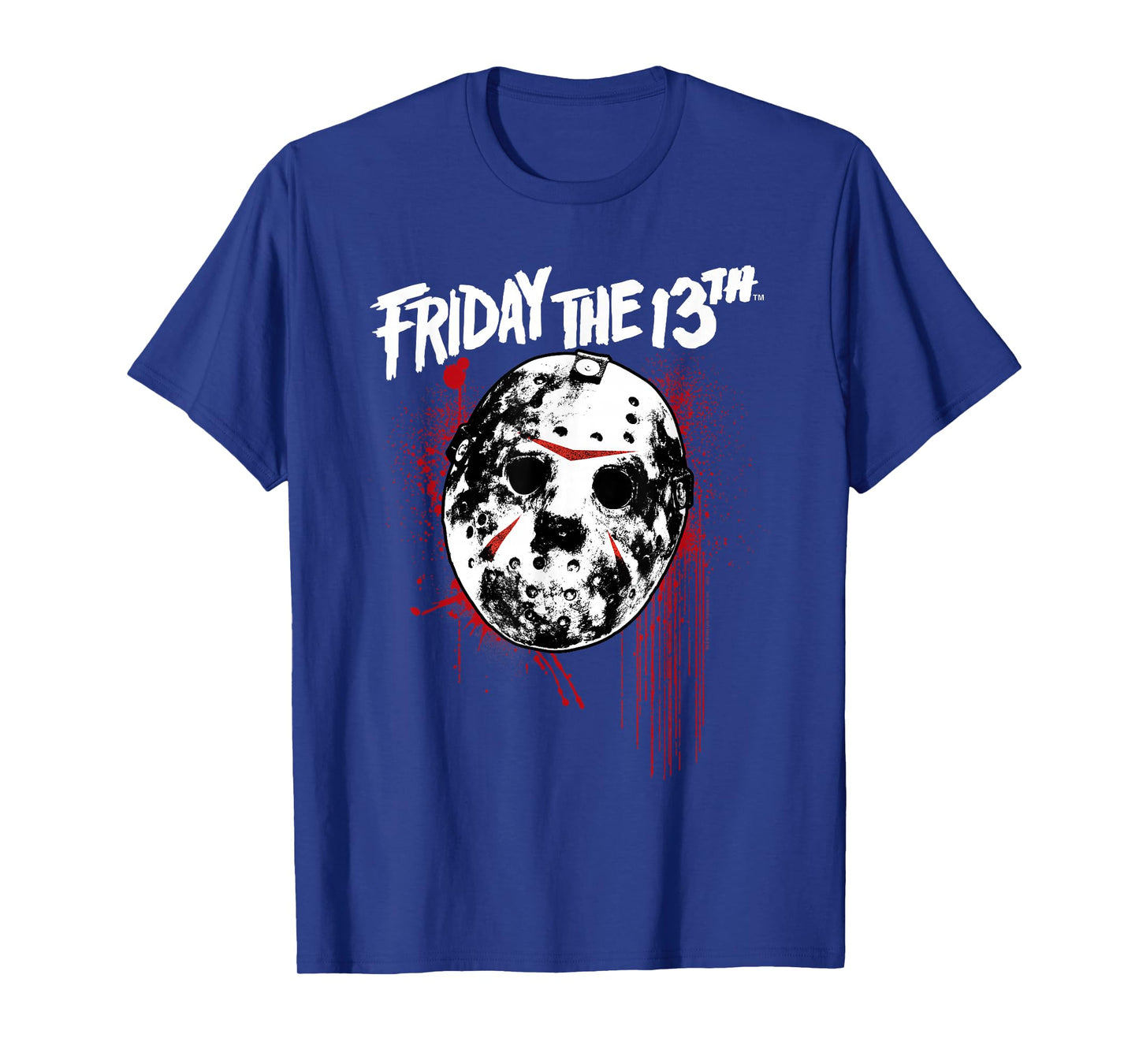 Friday The 13th Jason Mask with Blood Splatter Horror Movie T-Shirt