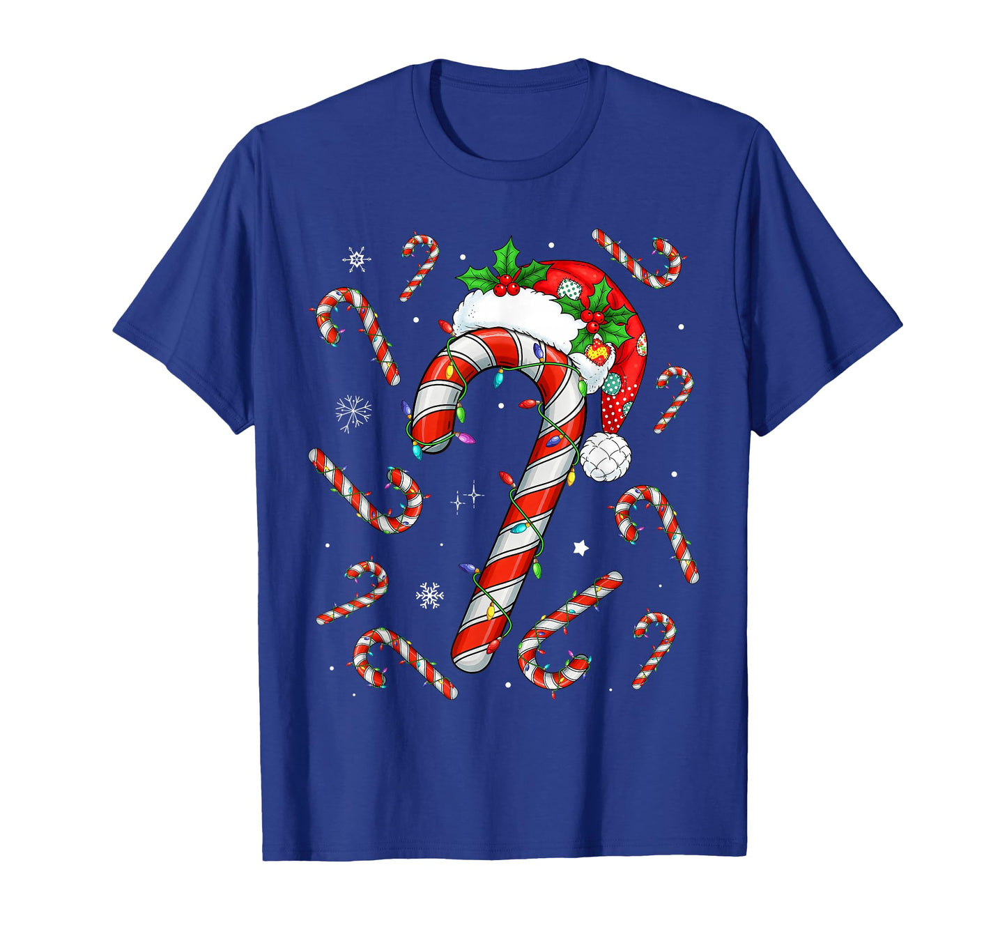 Christmas Candy Cane Santa Xmas Kids Toddler Youth Women Men T-Shirt