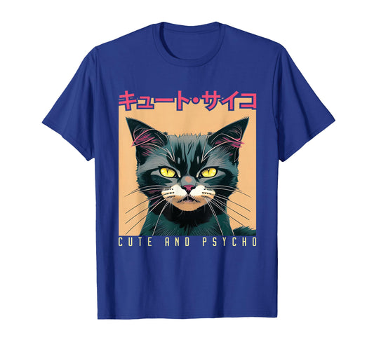 Japanese Anime & Manga Cute And Psycho Cat Cyberpunks T-Shirt