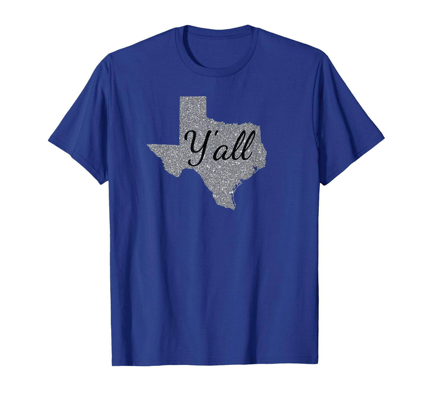 Texas Y'all Silver shiny sparkle Tee T-Shirt
