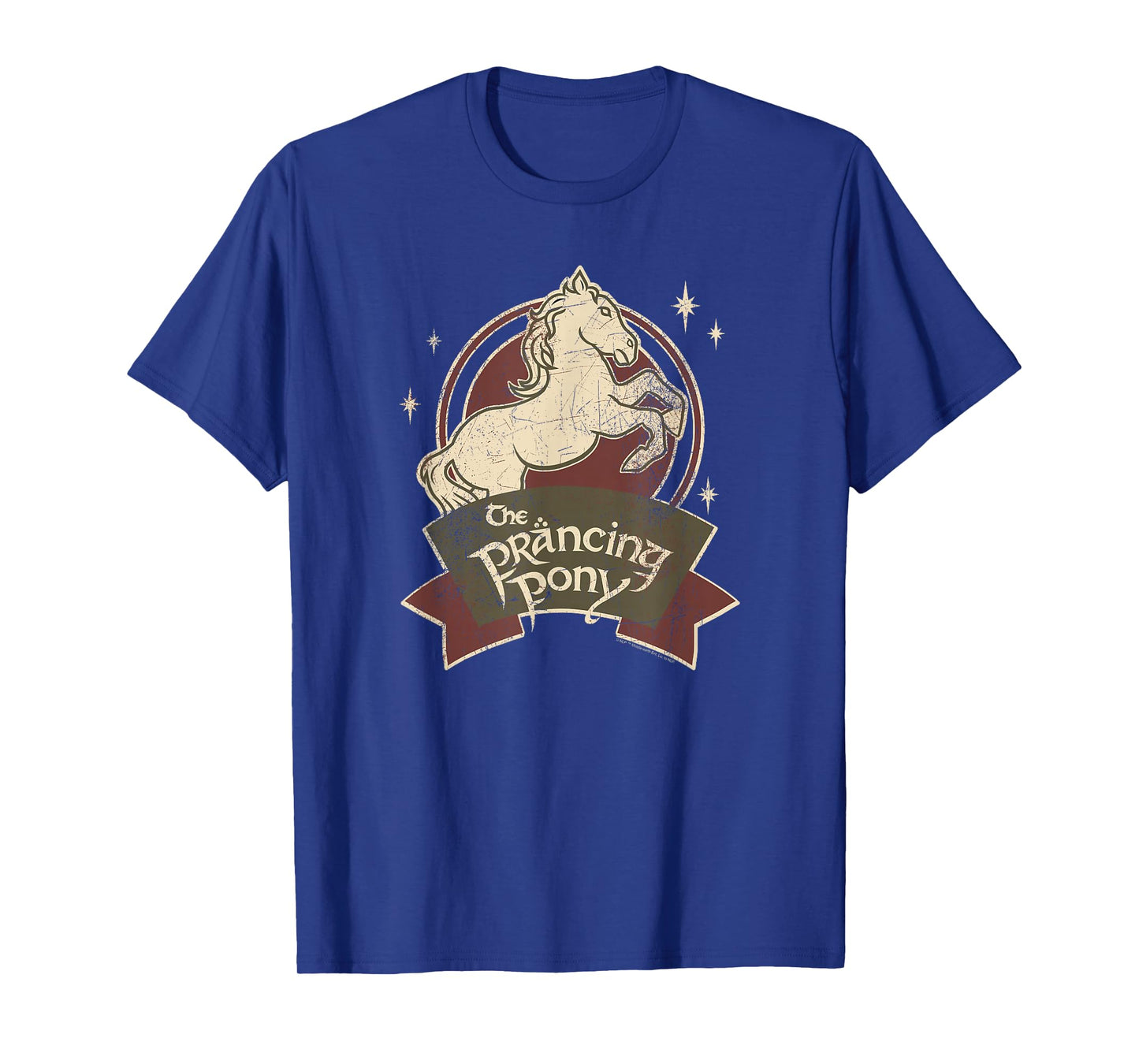 The Lord Of The Rings Unisex-Adults T-Shirt, Black, Small, Short Sleeve, Regular Fit, Modern, The Prancing Pony Bree Logo