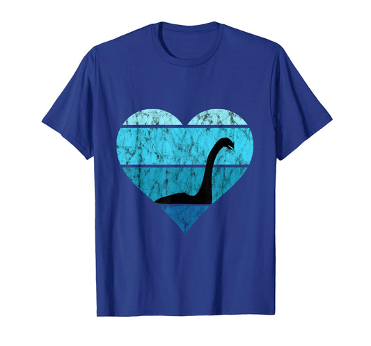 Nessie Heart Retro Vintage Ocean Lake Monster Loch Ness T-Shirt
