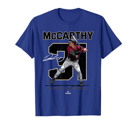 Number and Portrait Jake McCarthy Arizona MLBPA T-Shirt