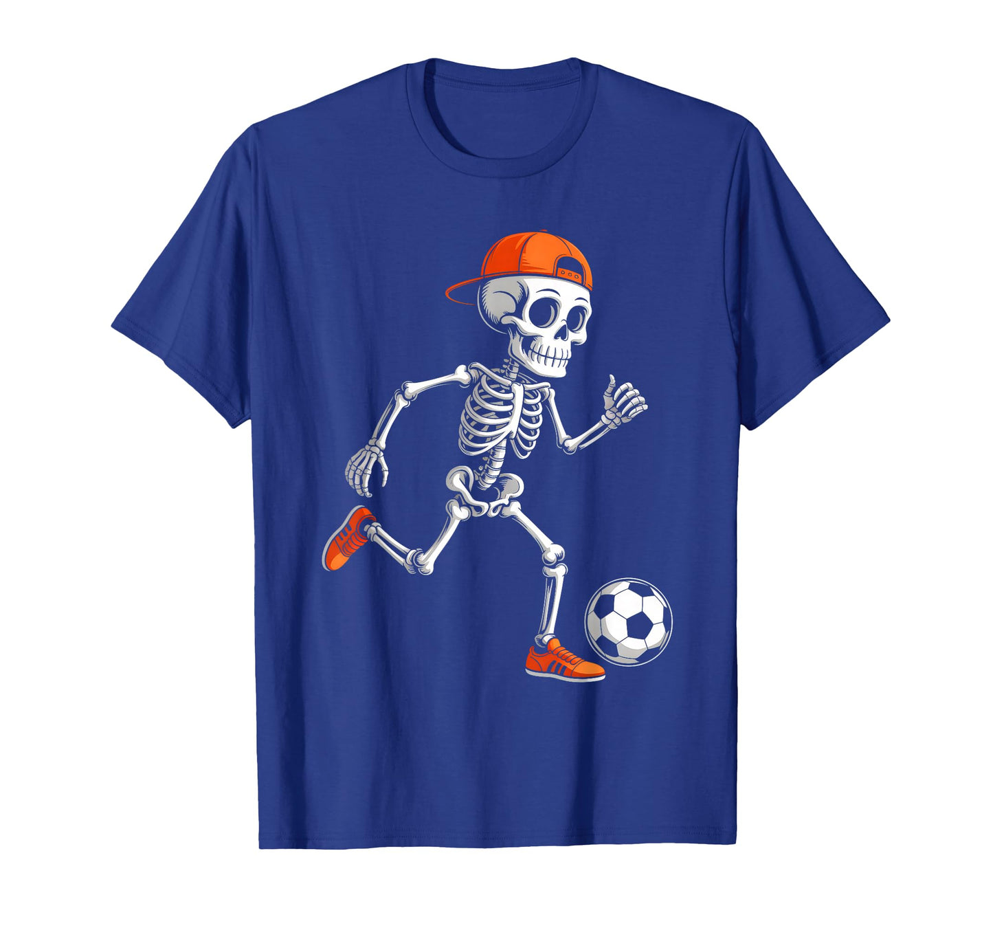 Skeleton Playing Soccer Boys Men Funny Halloween Costume T-Shirt