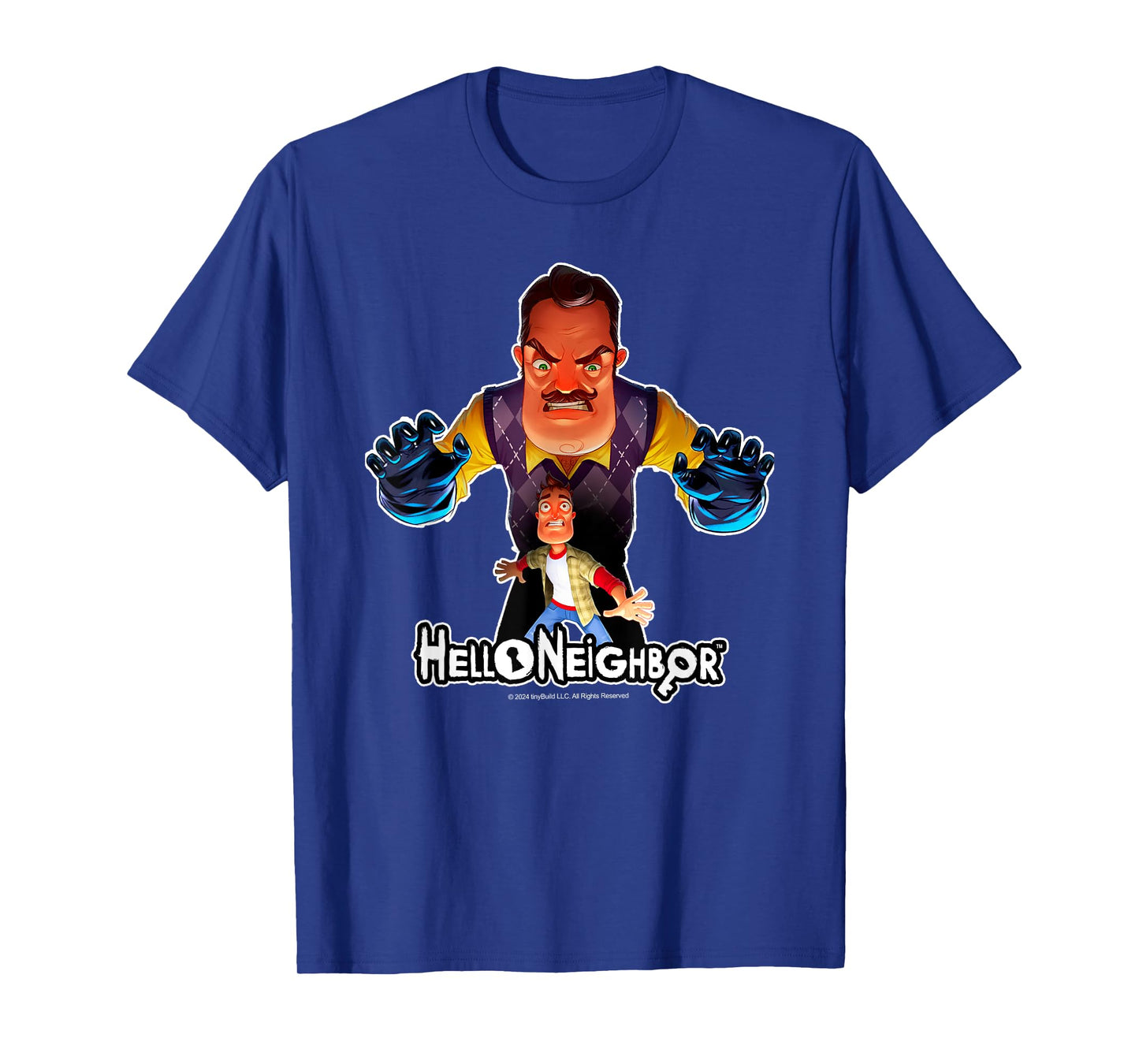 Hello Neighbor - Game Related Designs T-Shirt, Small, Blue