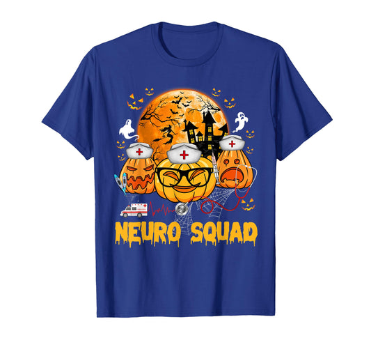 Neuro Squad Pumpkin Nurse Ghost Scary Halloween Costume T-Shirt