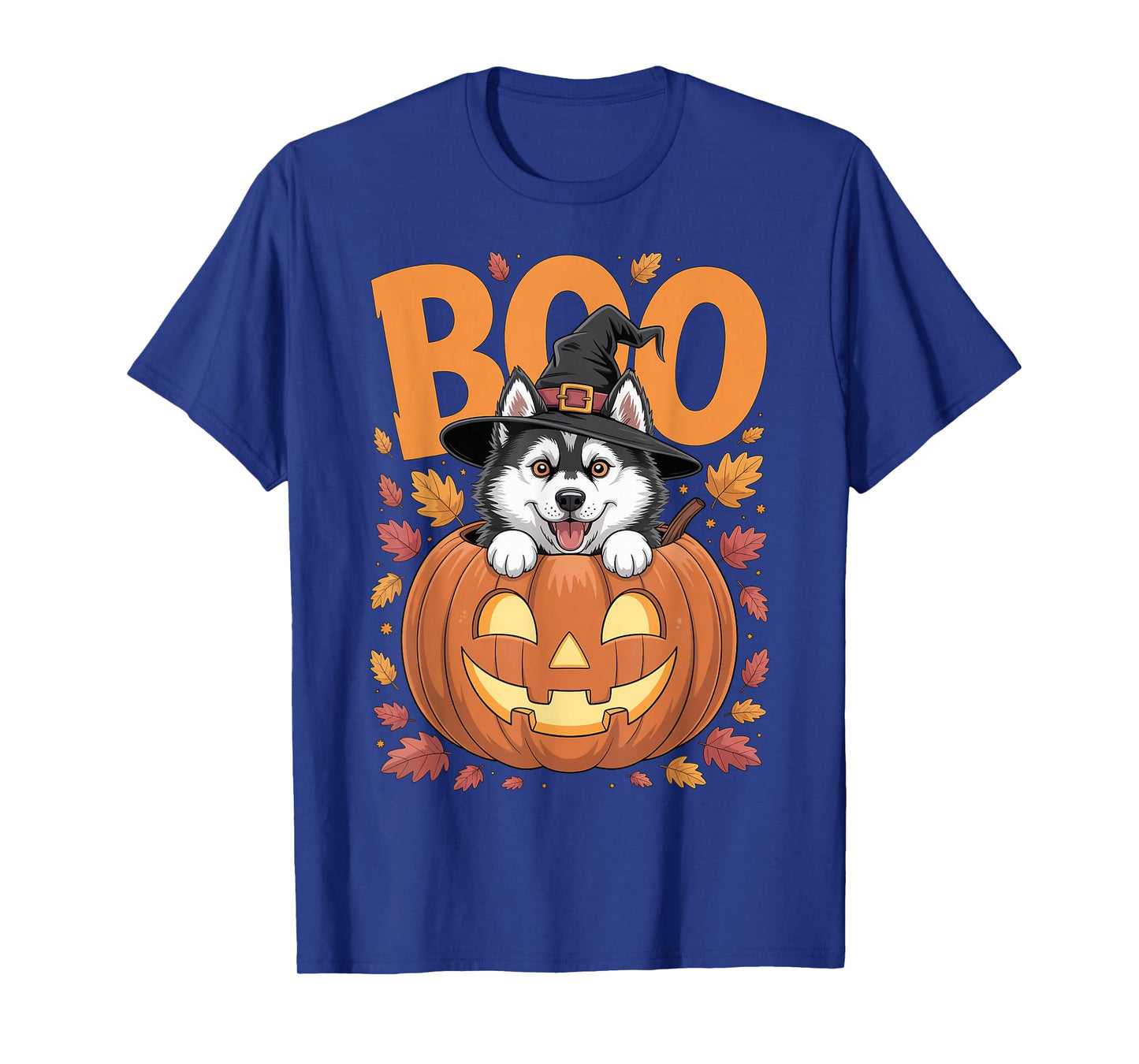 Husky Costume on Pumpkin Halloween Siberian Husky T-Shirt