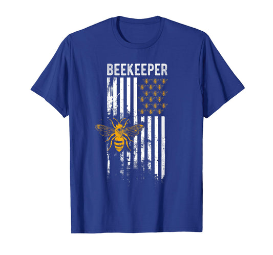 BEEKEEPER Beekeeping American Flag Patriot Bee America Fan T-Shirt