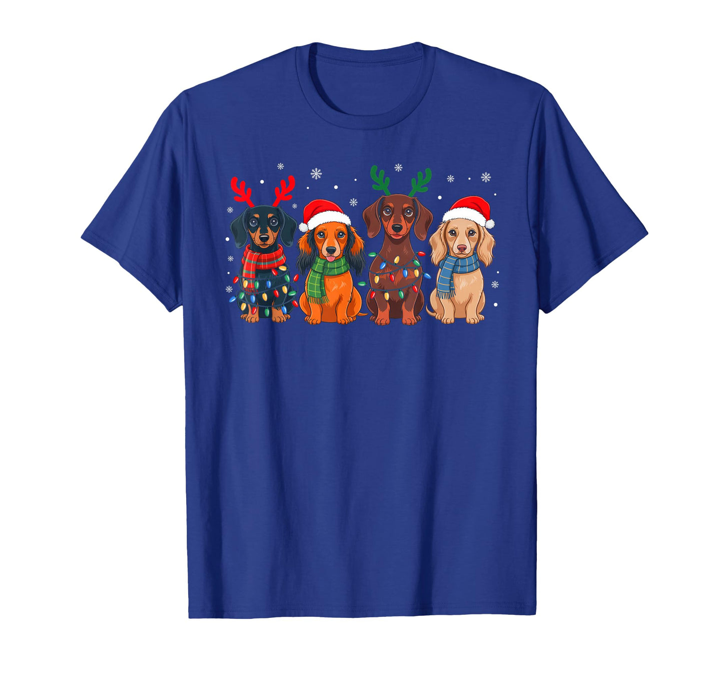 Dachshund Christmas Santa Reindeer Xmas Pajamas Dog Lover T-Shirt