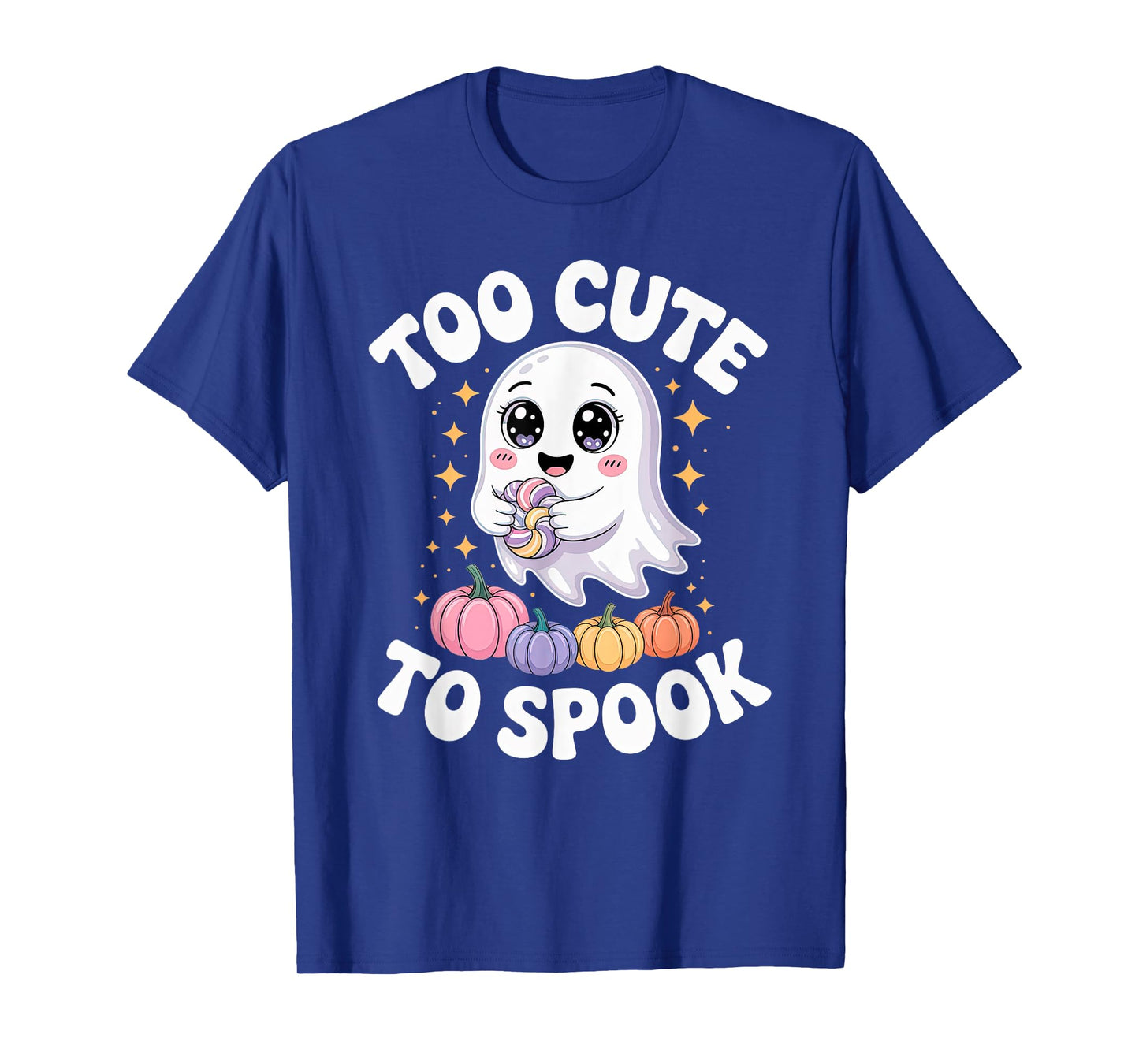 Too Cute to Spook Kawaii Halloween Pastel Ghost Design T-Shirt