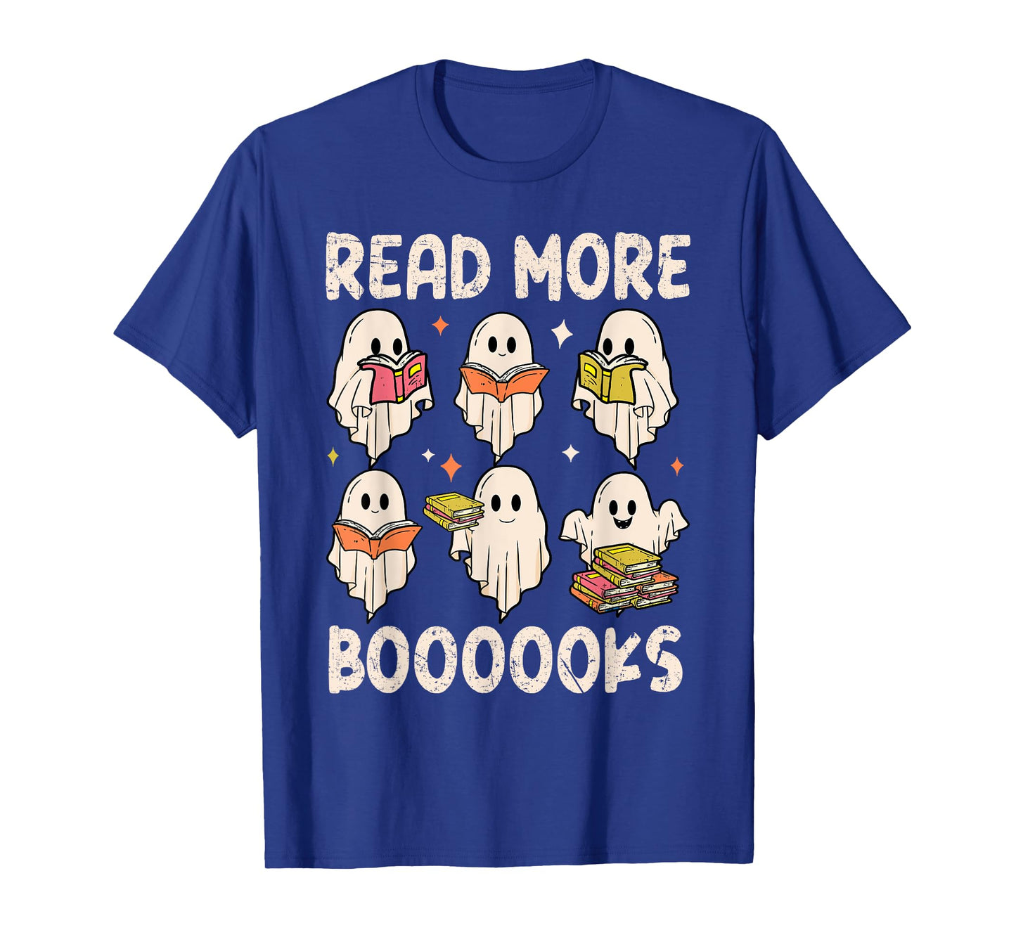 Groovy Halloween Ghost Read More Boooooks Librarian Teacher T-Shirt for Men Women Kids