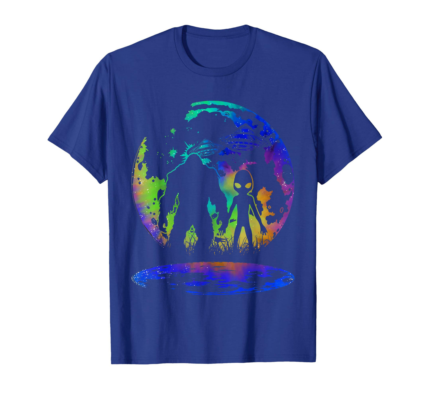 Alien And Bigfoot Moon Sasquatch Belive UFO Extraterrestrial T-Shirt