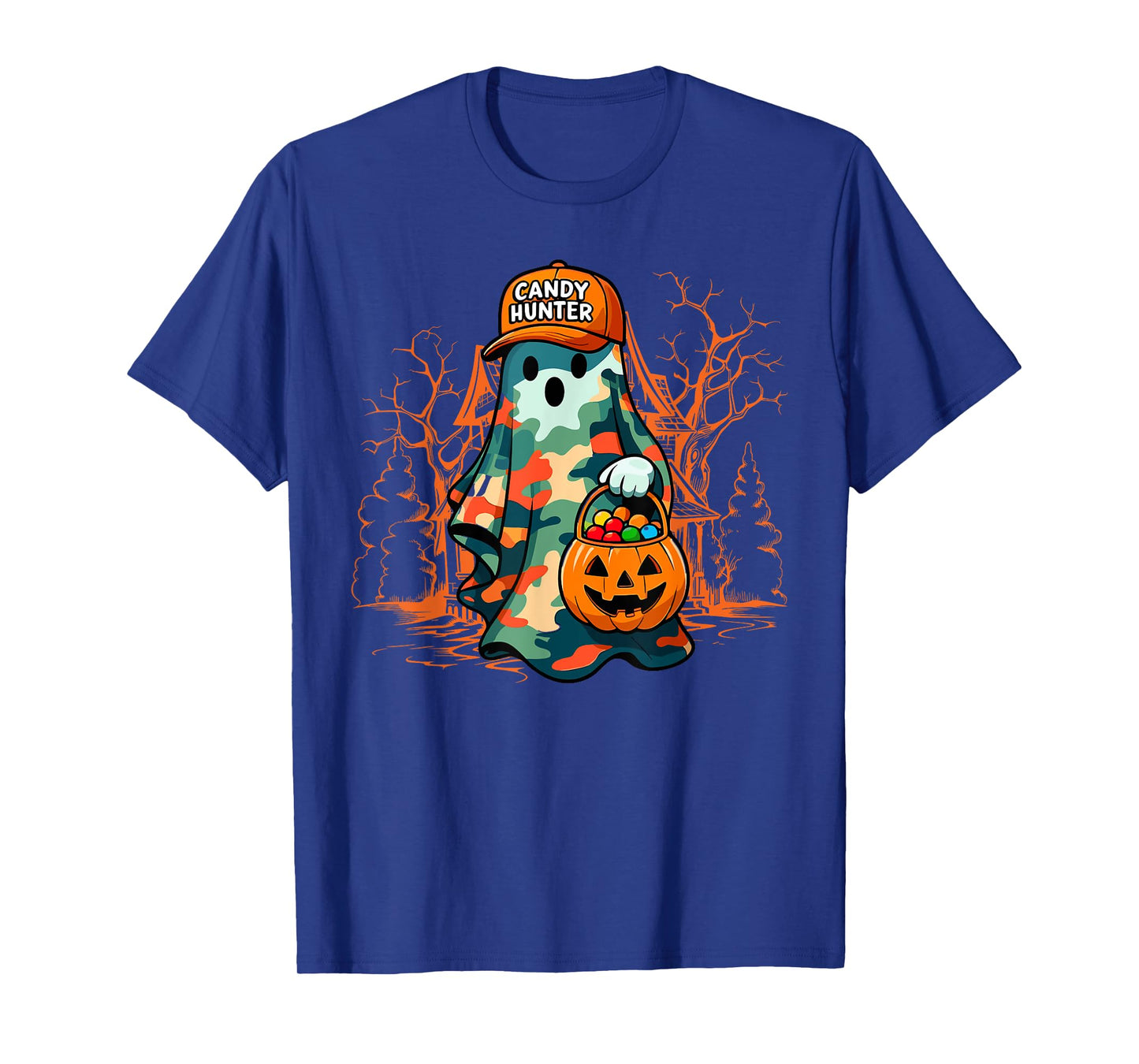 Funny Halloween Camouflage Camo Ghost Hello Hunting Season T-Shirt