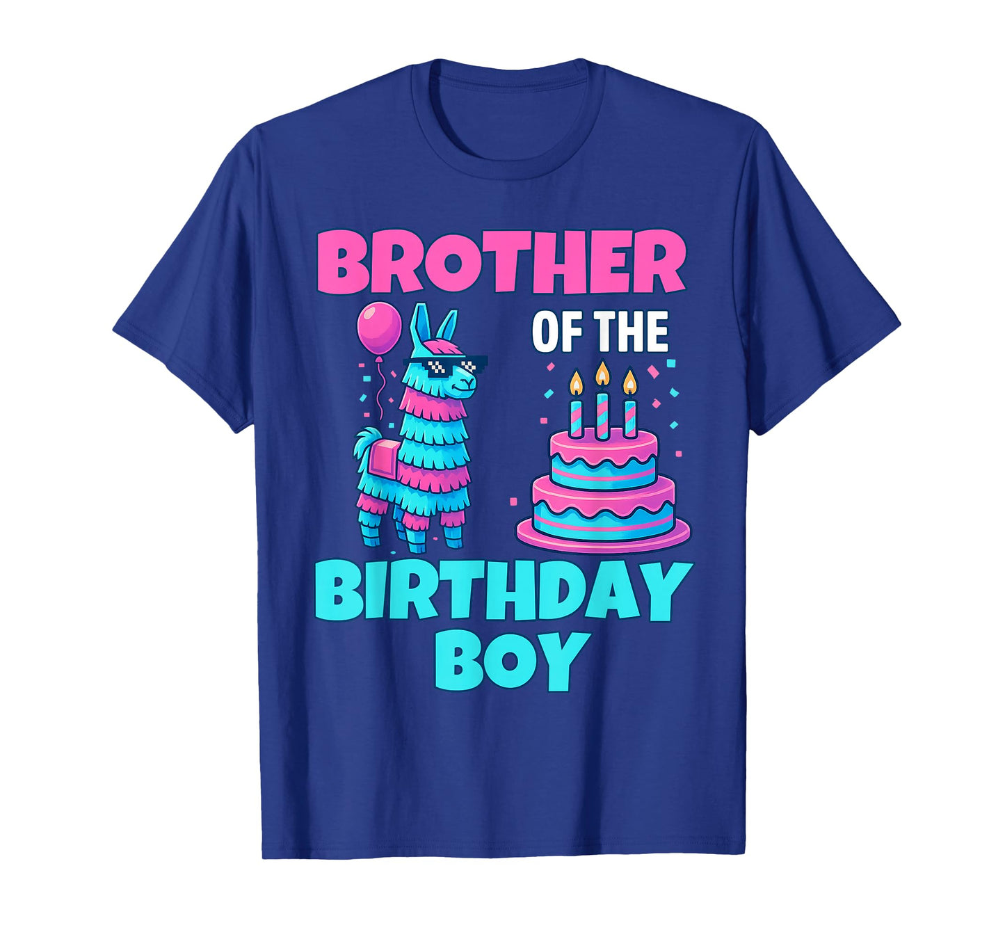 Brother Birthday Boy Llama Pinata Party family mathing men T-Shirt