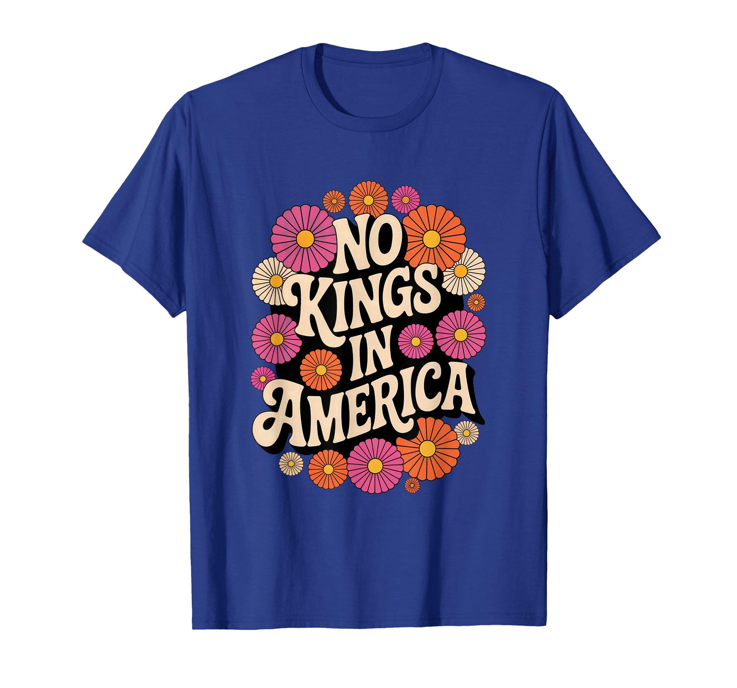 No Kings In America 70s Vintage Retro T-Shirt