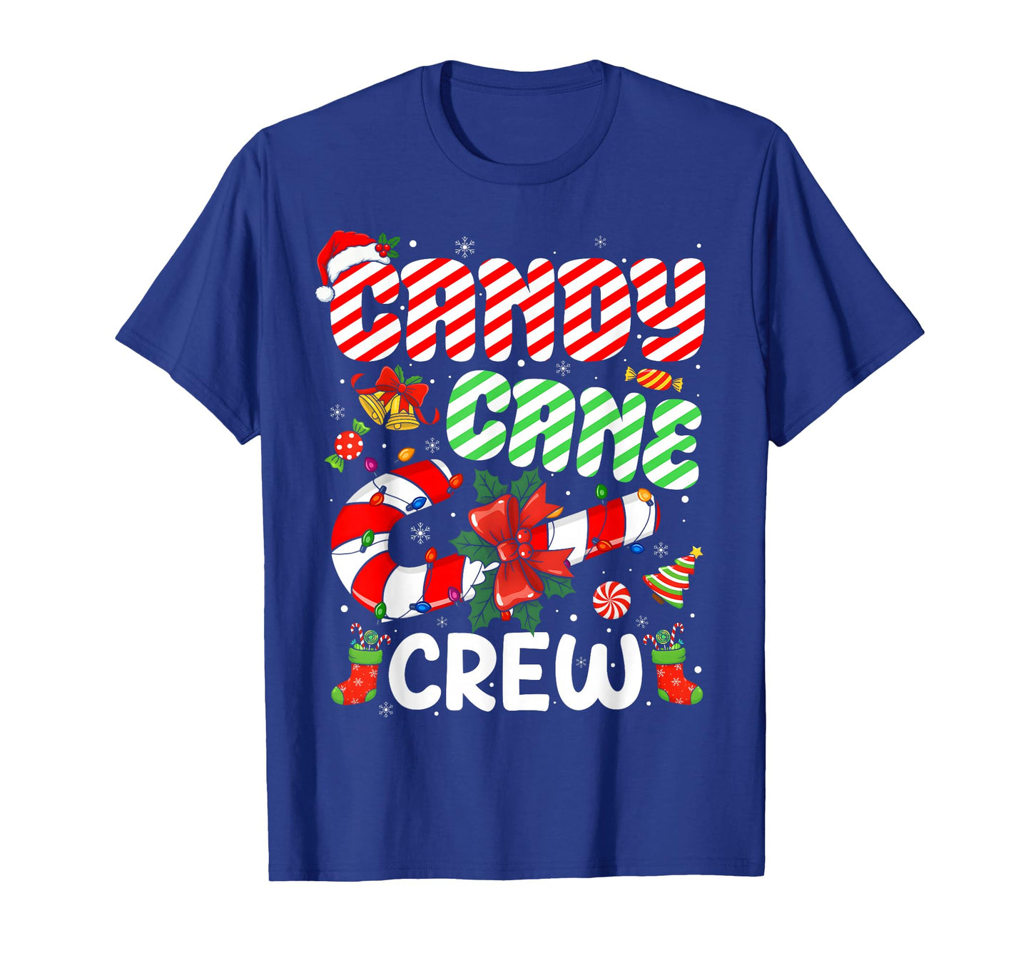 Candy Cane Crew Christmas Funny Xmas Matching Family Pajamas T-Shirt