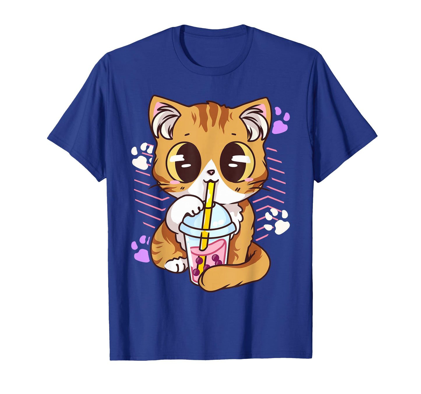 Cute Kawaii Cat Boba Bubble Milk Tea Anime Neko Kitten T-Shirt