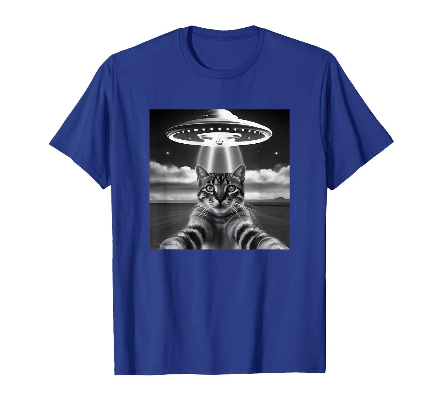Cat UFO Selfie Funny Alien Invasion Retro Classic Photo T-Shirt