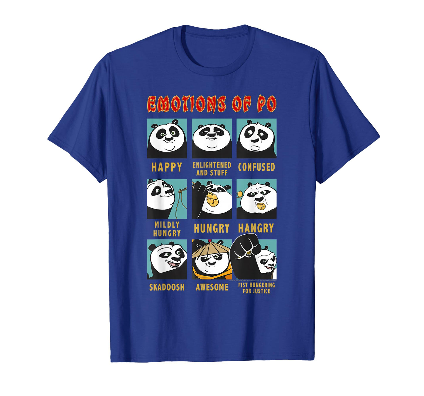 Kung Fu Panda Emotions Of Po Portrait Grid T-Shirt
