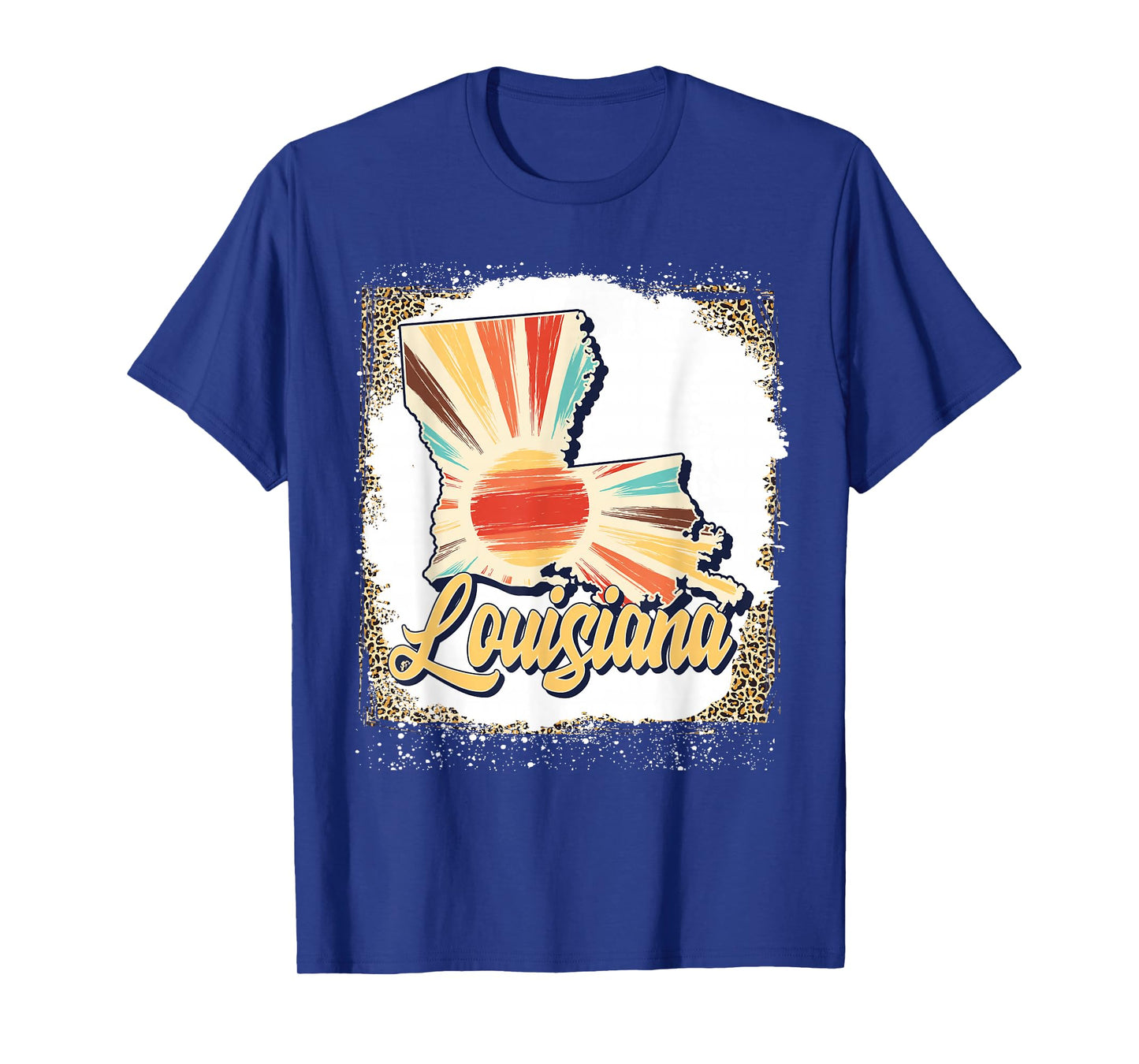 Vintage USA Louisiana State Map Flag Souvenir Men Women Kids T-Shirt