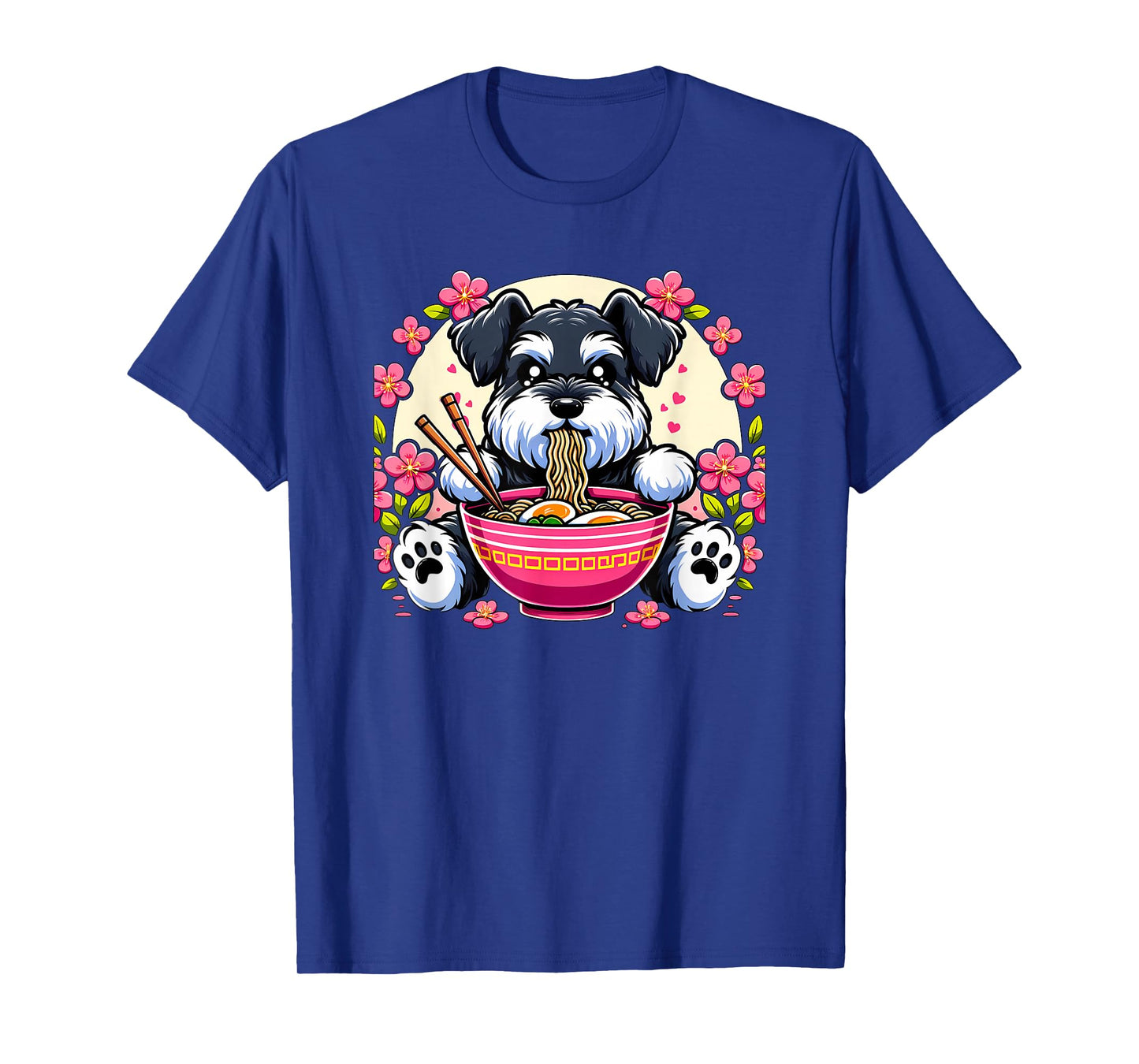 Kawaii Giant Schnauzer Dog Eating Ramen T-Shirt