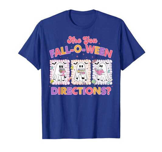 are You Falloween Directions, Halloween Cute Ghost Teacher T-Shirt