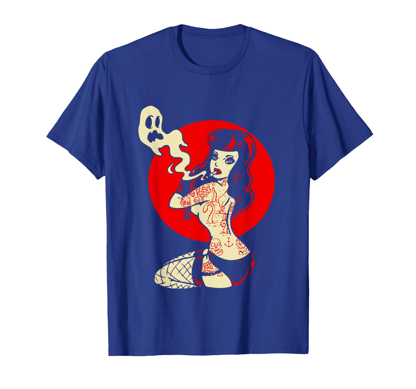 Horror Pinup Sexy Goth Girl Burlesque - Psychobilly Punk Art T-Shirt