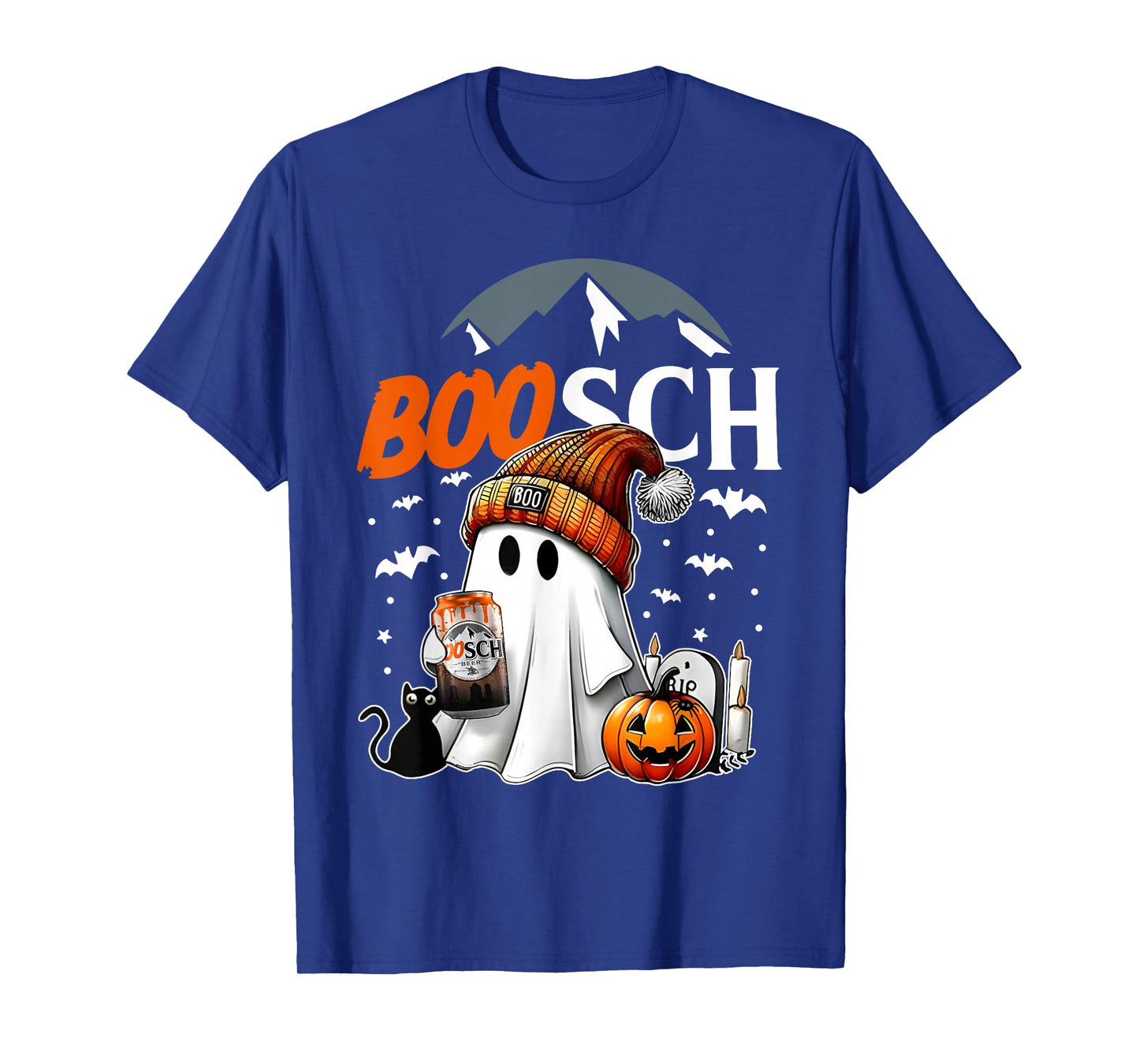 Boo SCH Ghost Beer Pumpkin Halloween Spooky Drinking T-Shirt