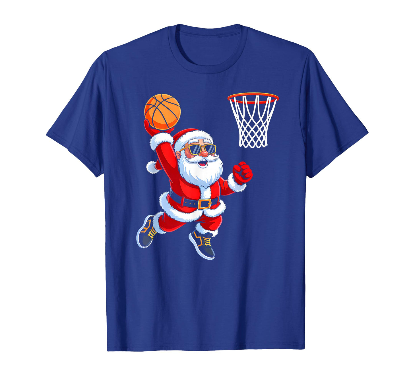 Christmas Santa Playing Basketball Boys Men Xmas Pajamas T-Shirt
