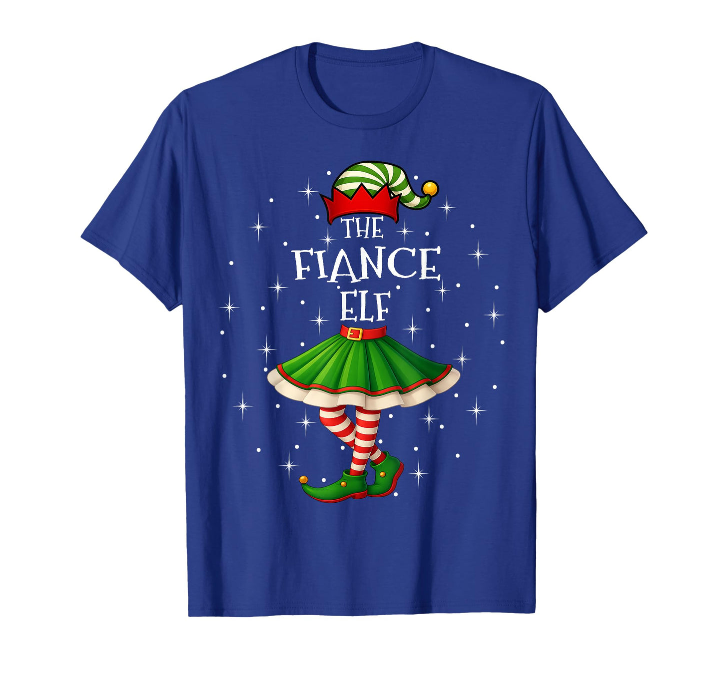 Fiance Elf Christmas Family Matching Women Girls Xmas Party T-Shirt