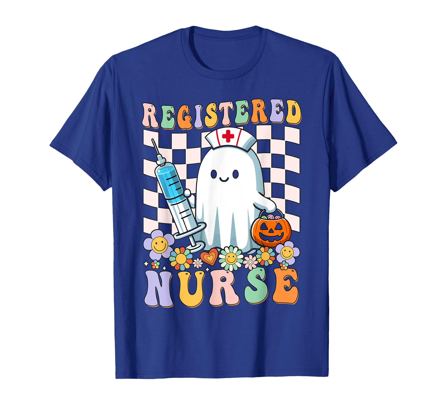 Registered Nurse Ghost RN Halloween Costume Stethoscope T-Shirt