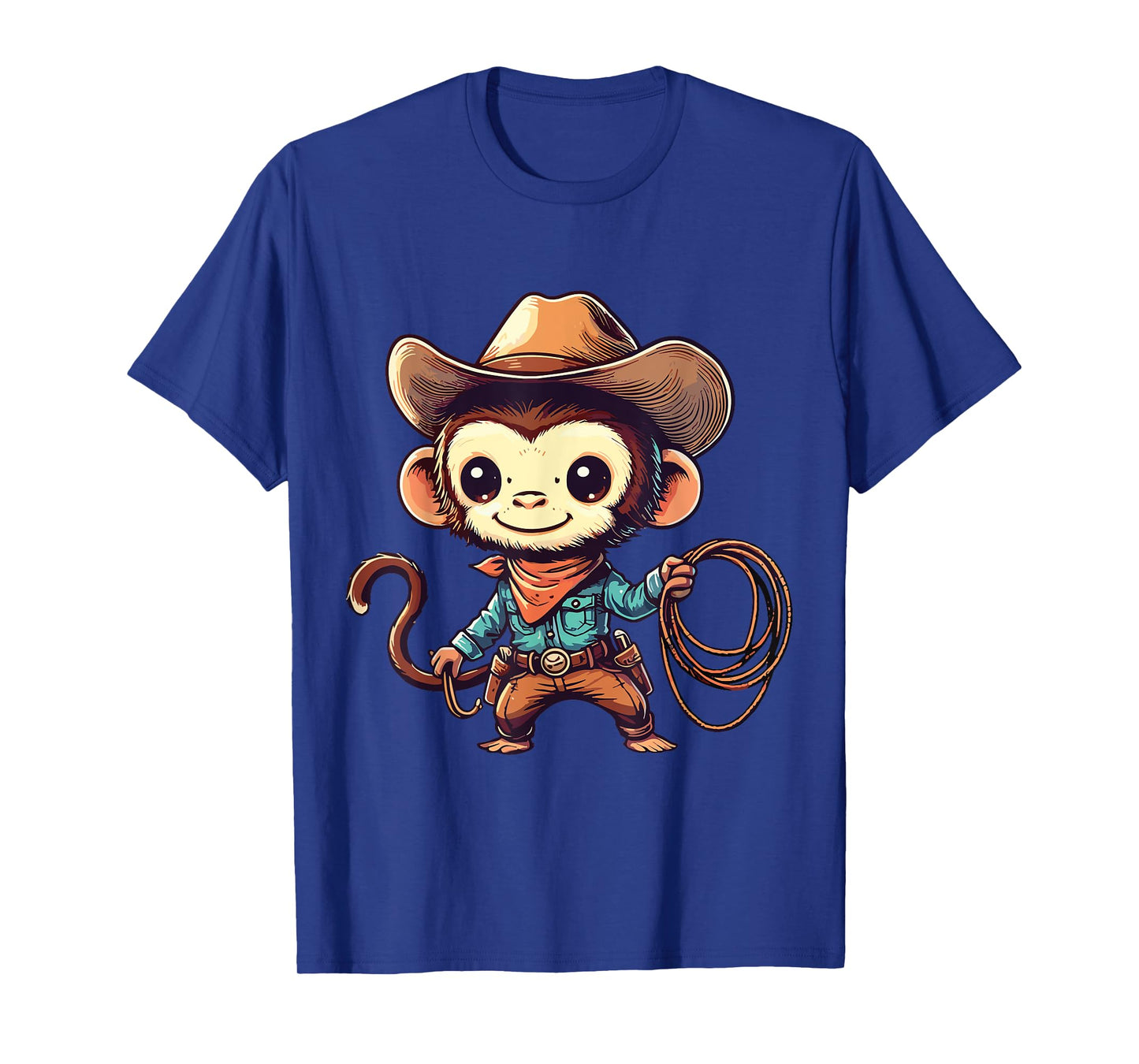 Western Rodeo Cowboy Outfit Hat Monkey Texas Animals T-Shirt