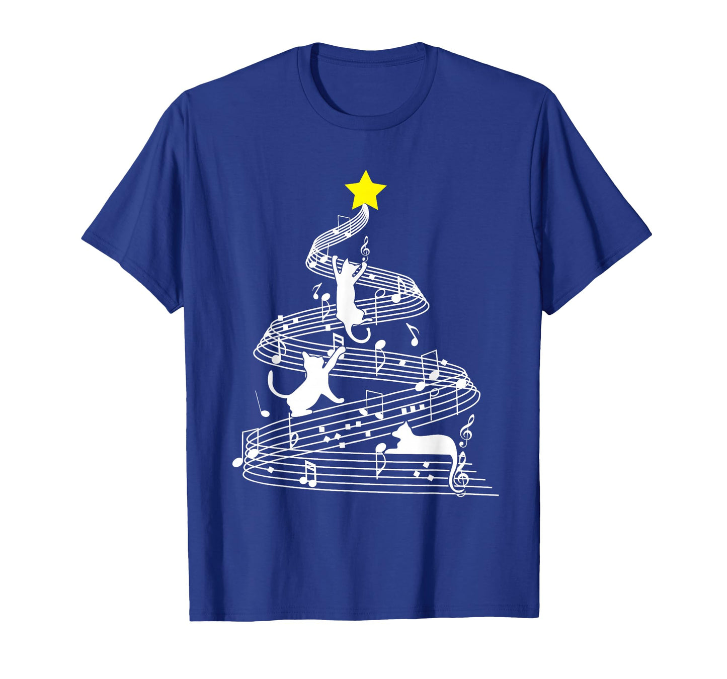 Cat Music Christmas Musician Feline Lover Xmas Pajamas T-Shirt