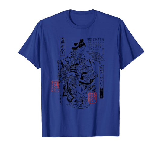 Japanese Geisha Ukiyo-e Aesthetic Art Print T-Shirt