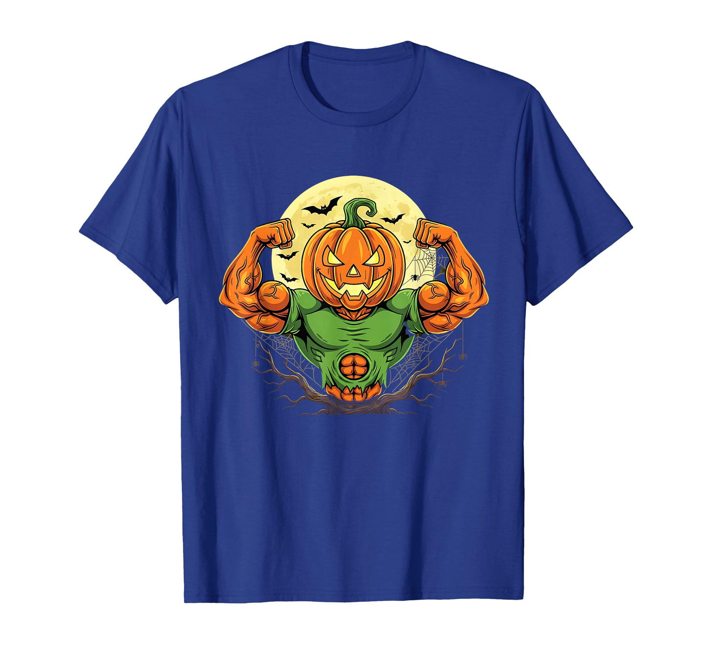 Jack O' Lantern Lifting Pumpkin Muscle Halloween Workout Gym T-Shirt