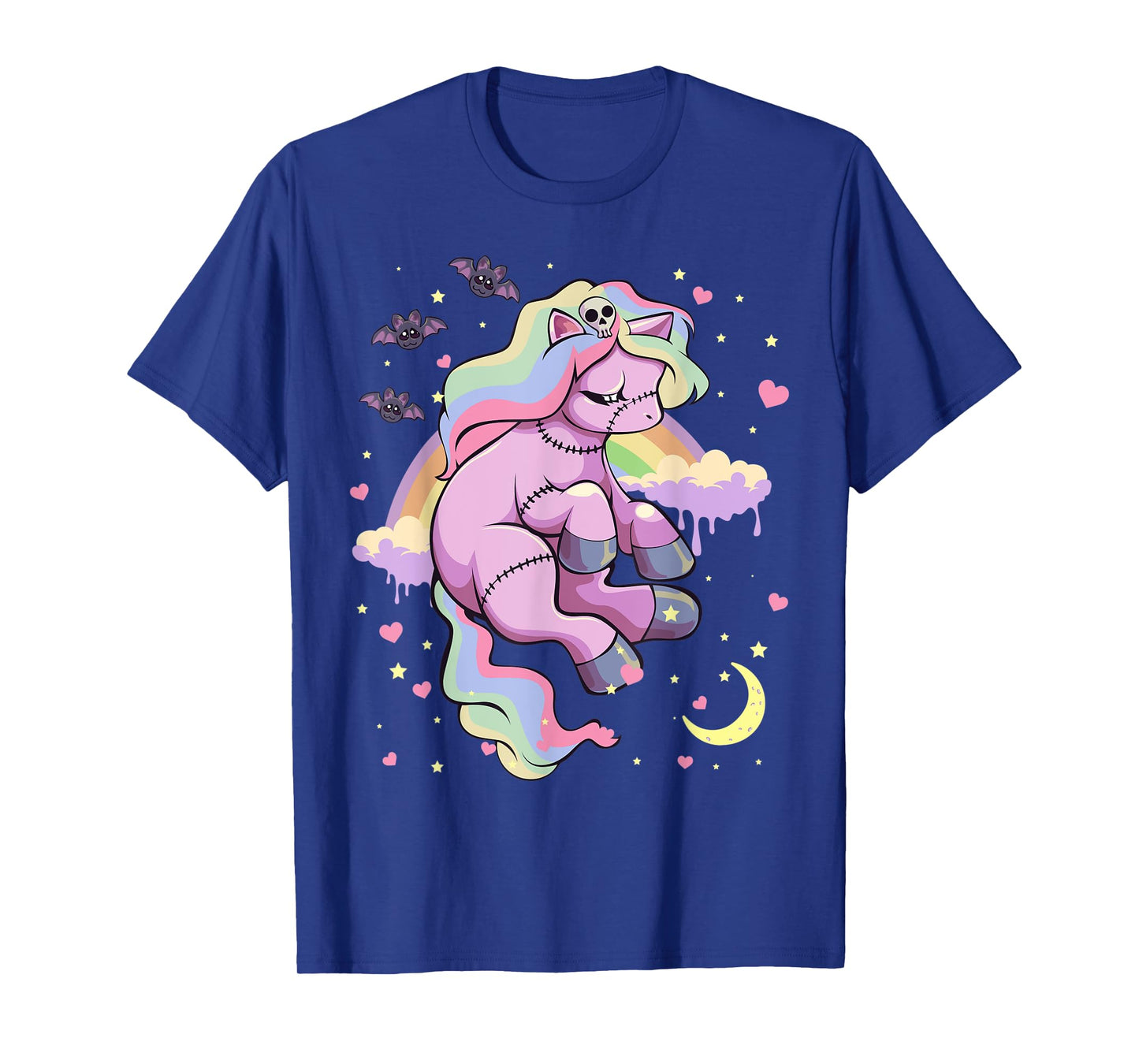 Pastel Goth Kawaii Sad Depressed Unicorn with Rainbow T-Shirt