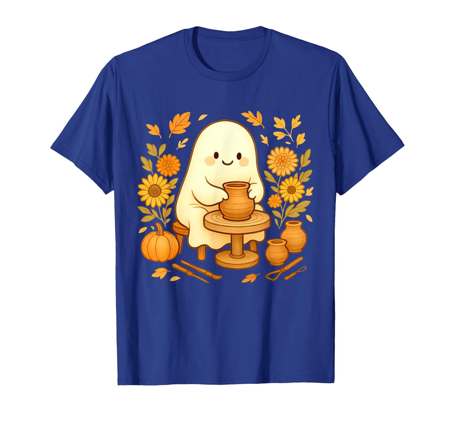 Halloween Ghost Pottery Fall Ceramic Artist Pumpkins Autumn T-Shirt