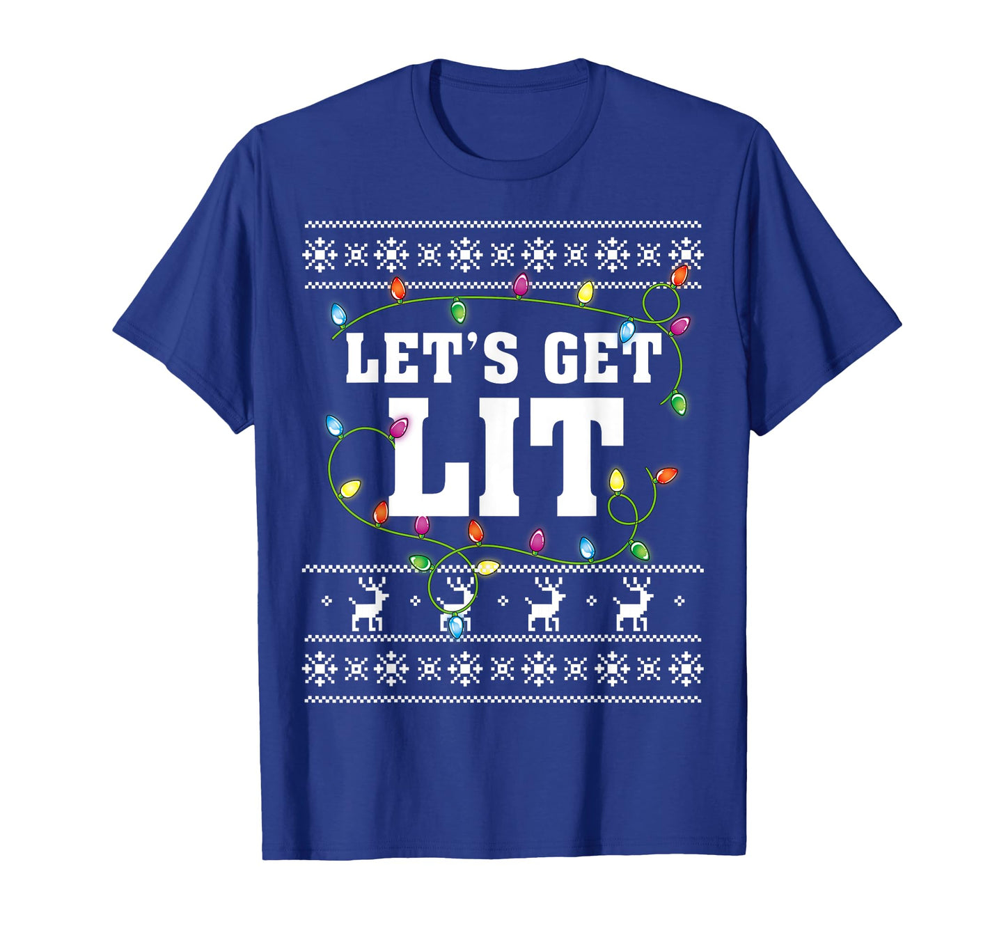 Christmas Shirt Men Women Kids Let's Get Lit Christmas T-Shirt