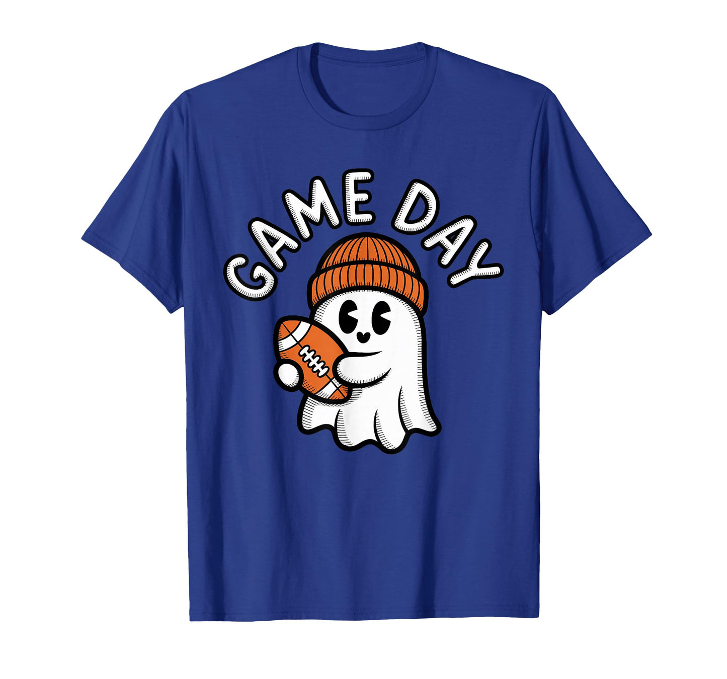 Halloween Football Player Toddler Boys Kids Ghost Game Day T-Shirt
