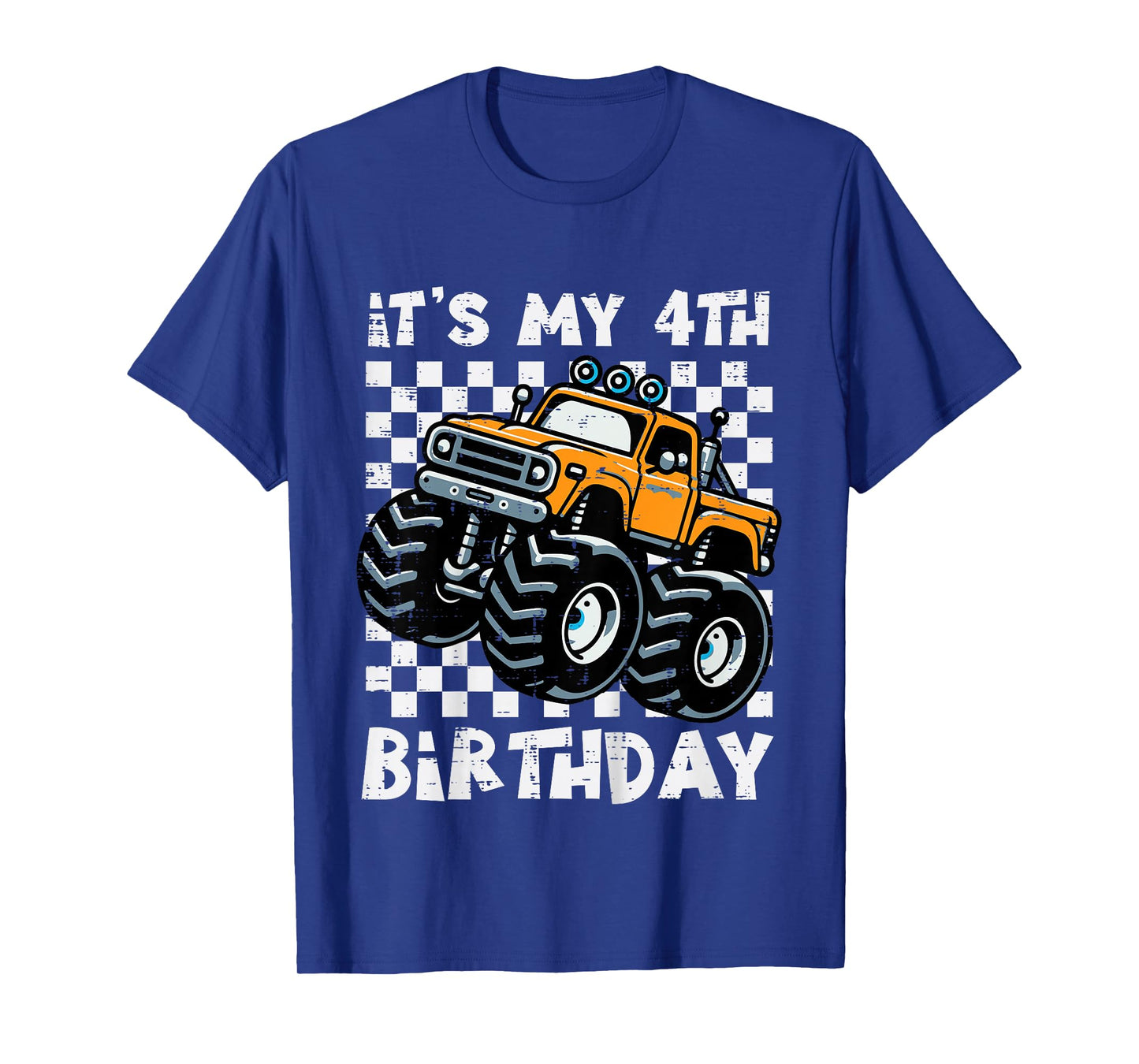 Kids Its My 4th Birthday Monster Truck 4 Year Old Bday Boys Kids T-Shirt