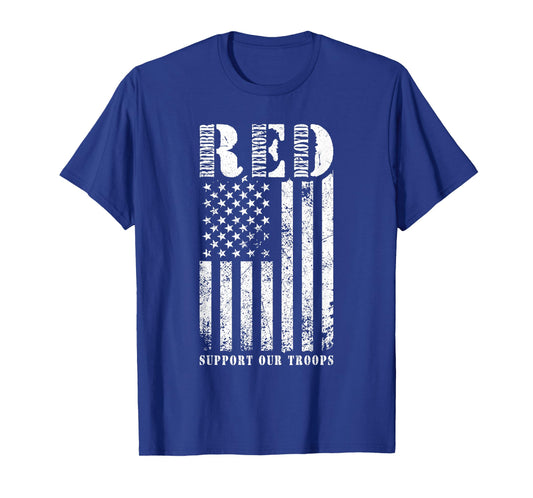 RED Support our Troops Remember Everyone Deployed RED T-Shirt