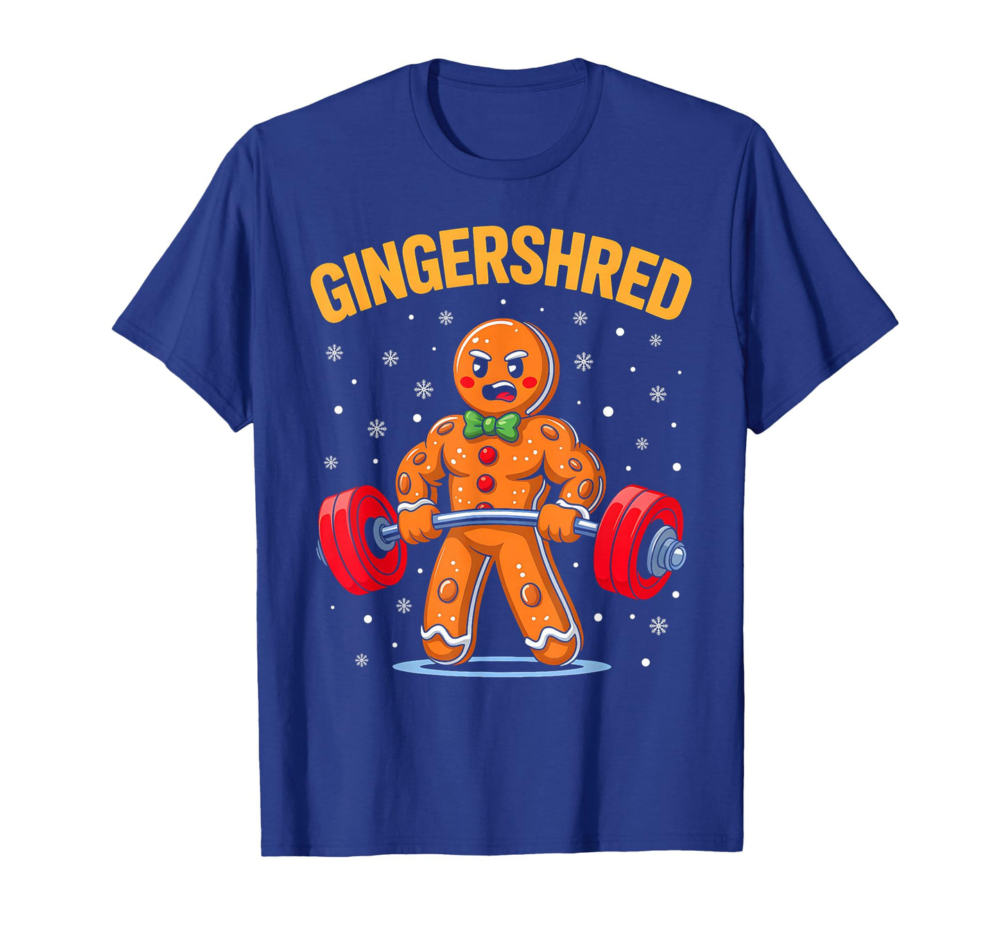 Funny Christmas Gingerbread Man Gym Bodybuilding Gingershred T-Shirt
